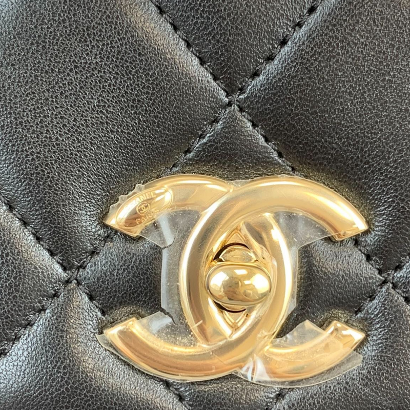 Chanel dark beige grained calfskin zippy wallet