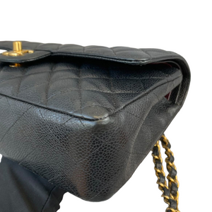 Medium Classic Flap Caviar Black GHW