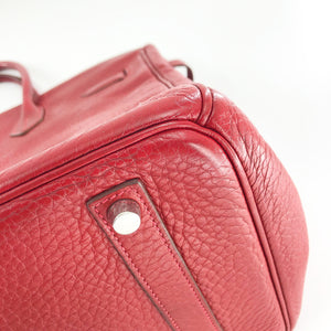 Birkin 35 Rouge Garance Clemence K-Stamp with Palladium HDW