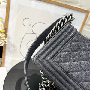 Small Boy Bag Caviar Dark Gray RHW