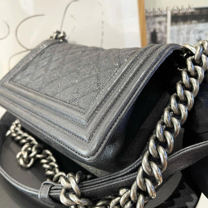 Small Boy Bag Caviar Dark Gray RHW
