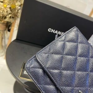 Caviar Wallet on Chain Navy Blue SHW