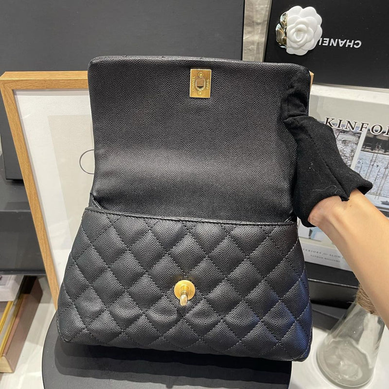 Quilted Coco Handle Caviar Small Black GHW