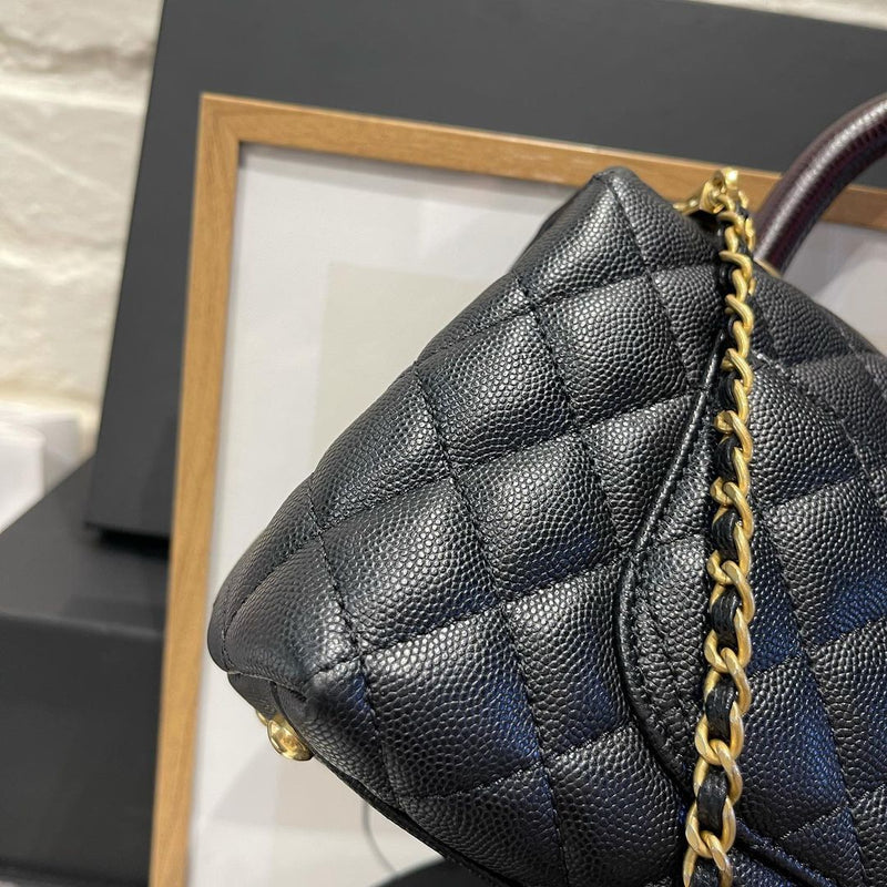 Chanel Caviar Quilted Small Coco Handle Flap Black