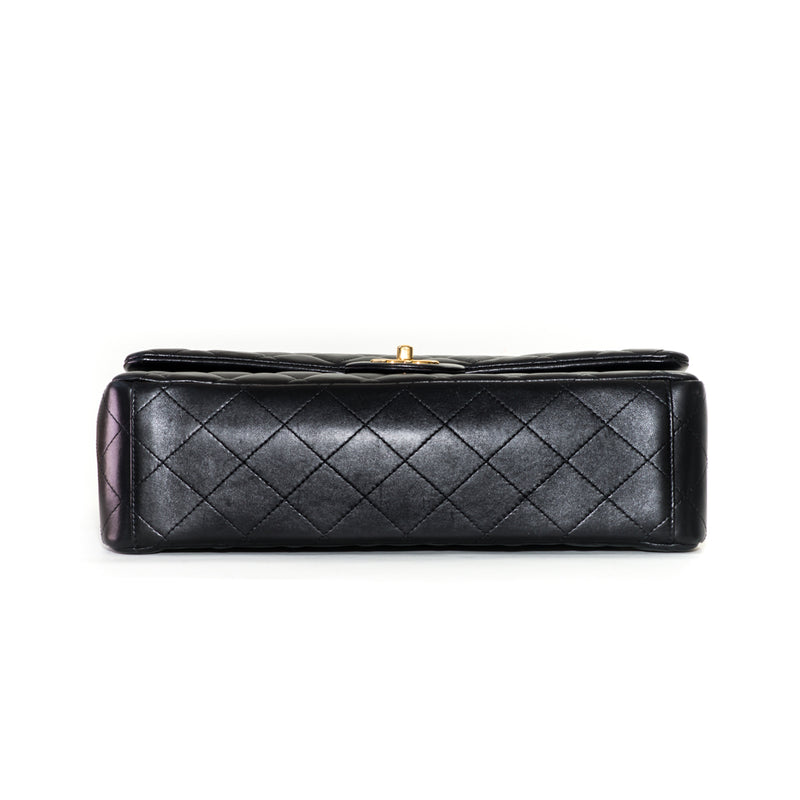 Double Flap Maxi in Black Lambskin with GHW