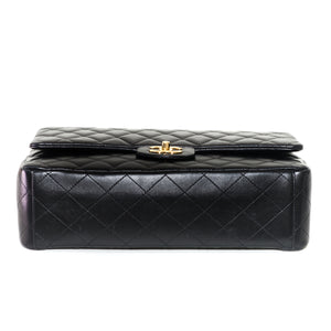 Double Flap Maxi in Black Lambskin with GHW