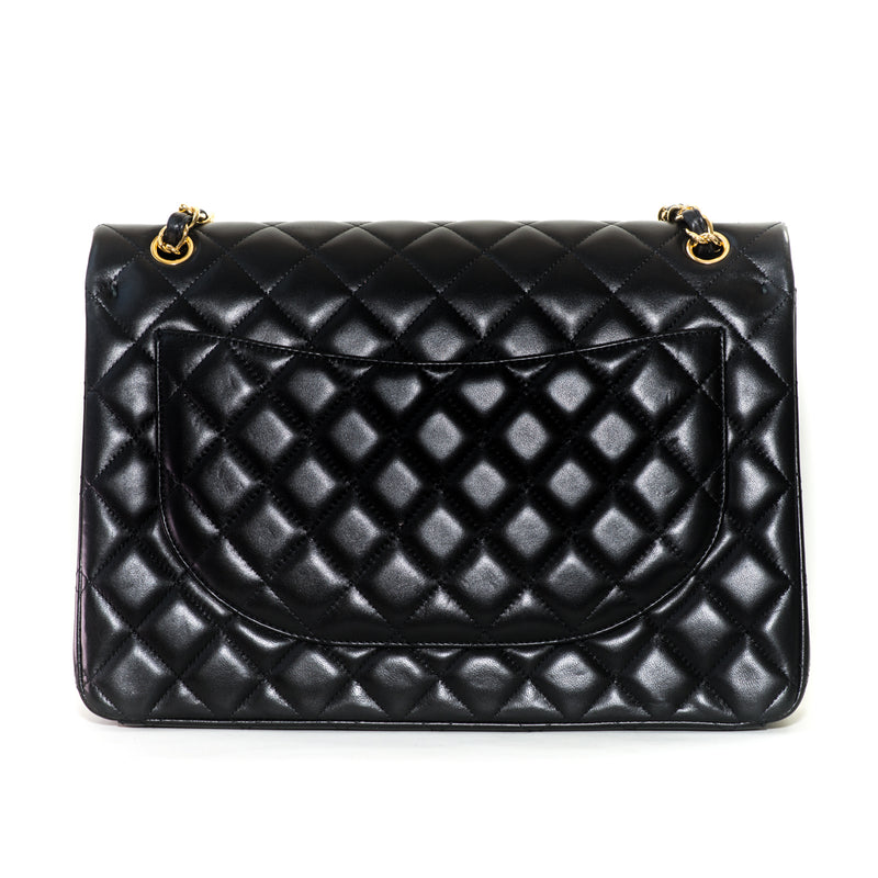 Double Flap Maxi in Black Lambskin with GHW