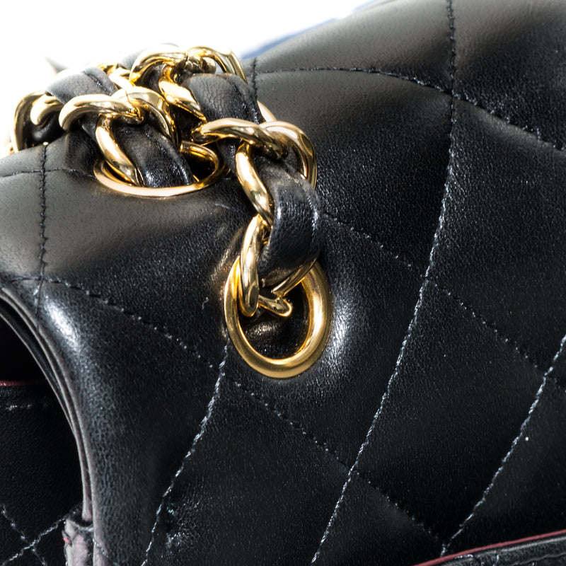 Double Flap Maxi in Black Lambskin with GHW