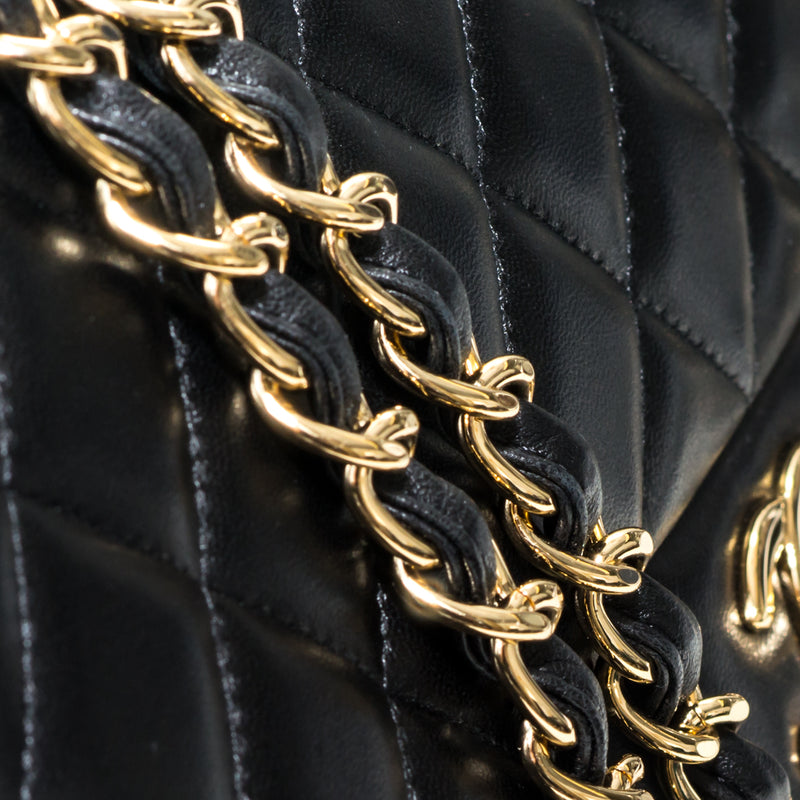 Double Flap Maxi in Black Lambskin with GHW