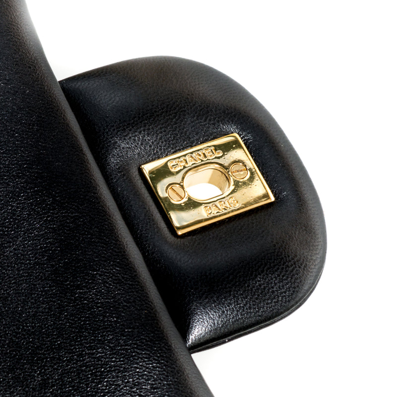 Double Flap Maxi in Black Lambskin with GHW