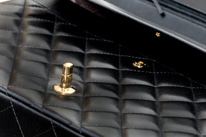 Double Flap Maxi in Black Lambskin with GHW