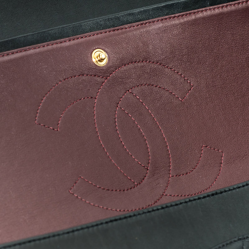 Double Flap Maxi in Black Lambskin with GHW