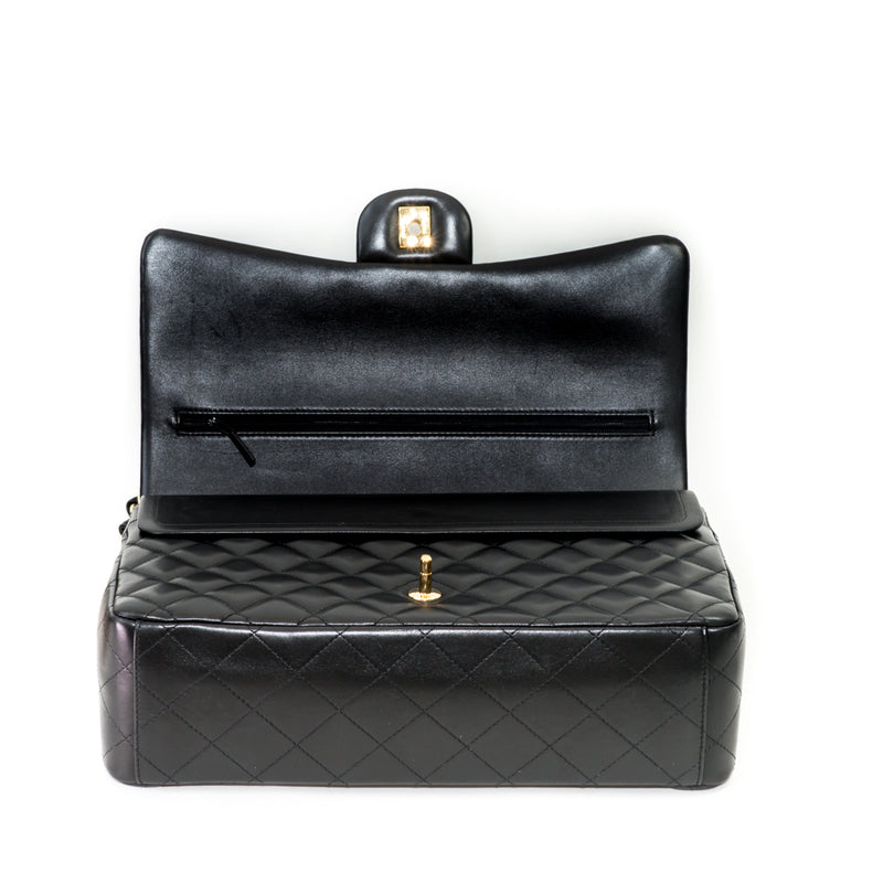 Double Flap Maxi in Black Lambskin with GHW