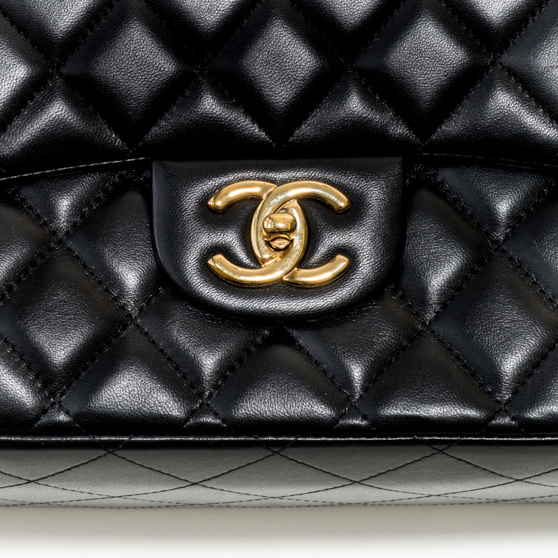 Double Flap Maxi in Black Lambskin with GHW