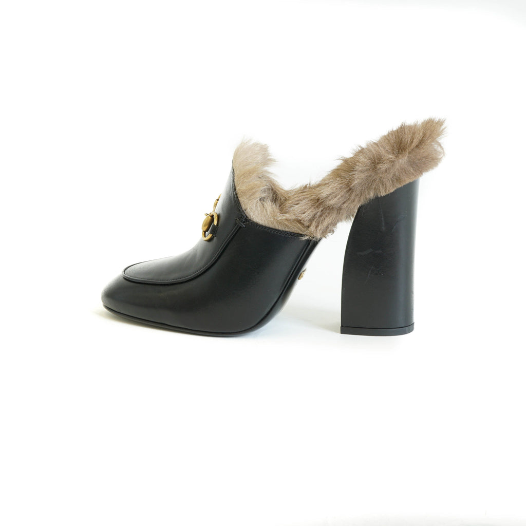 Princetown Mule Pump with Kangaroo Fur