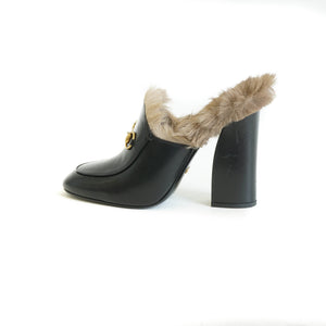 Princetown Mule Pump with Kangaroo Fur