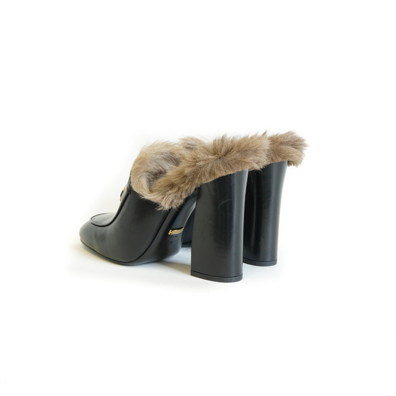 Princetown Mule Pump with Kangaroo Fur