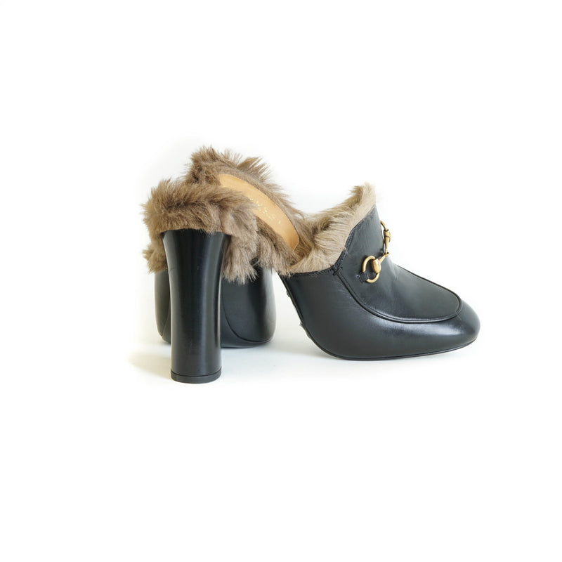 Princetown Mule Pump with Kangaroo Fur