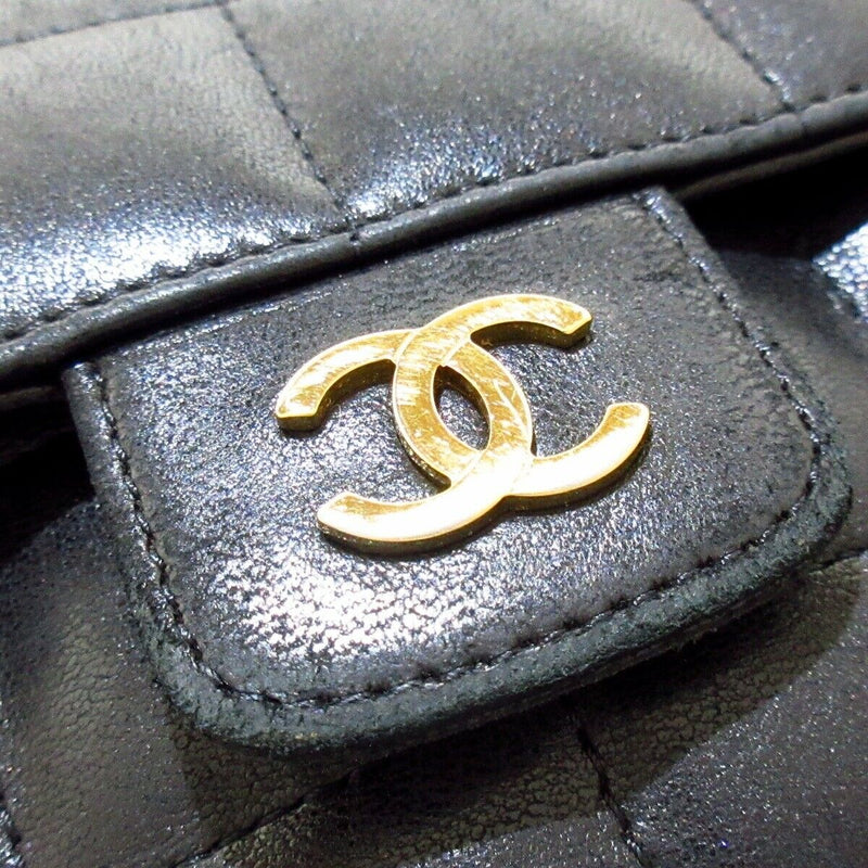 Auth CHANEL Chocolate Bar - Black Patent Leather Shoulder Bag