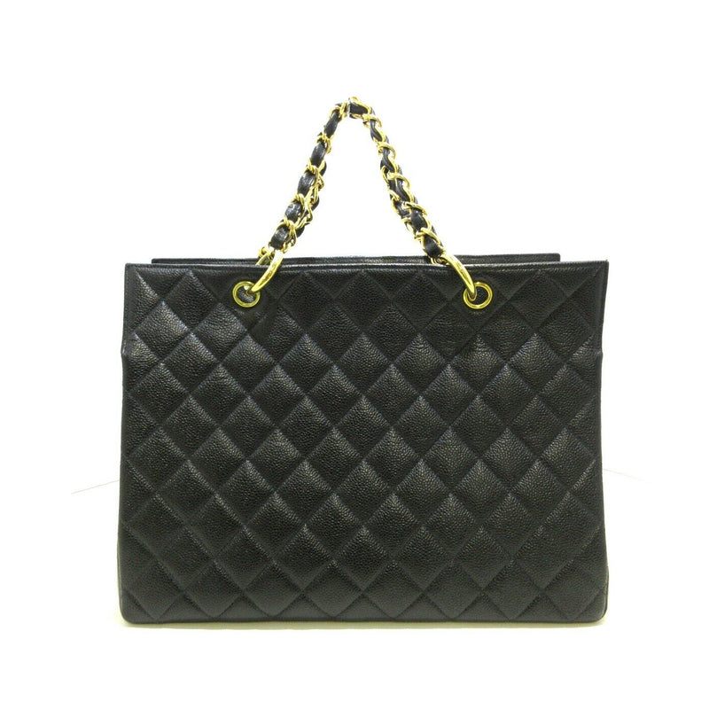 Vintage Quilted Caviar CC Tote Black