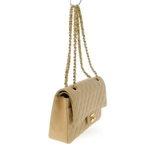 Classic Double Flap Caviar Medium Beige GHW