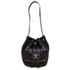 Deauville Raffia Bucket Bag Black