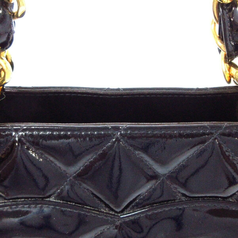 Vintage Grand Shopping Tote Patent Leather Black GHW