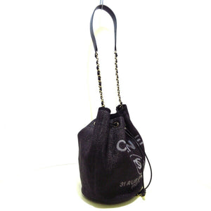 Deauville Raffia Bucket Bag Black