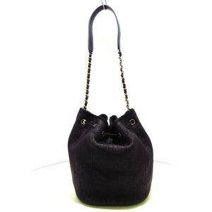 Deauville Raffia Bucket Bag Black