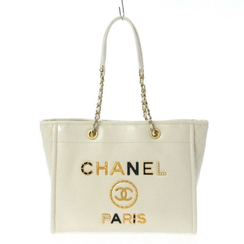 Charms Deauville Tote Leather Medium White GHW