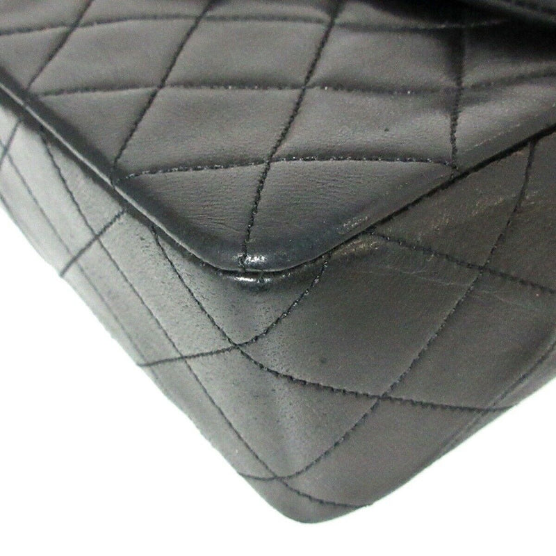 chanel mini square flap bag white black