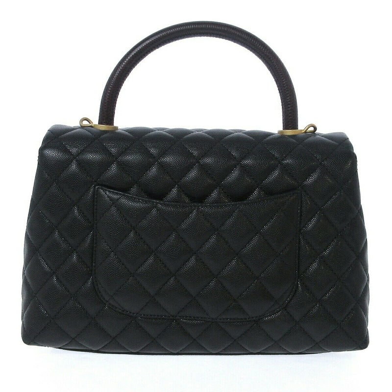 Coco Handle Medium Flap Bag Black