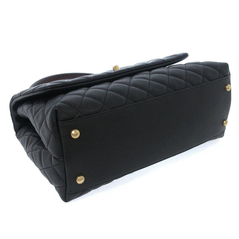 Coco Handle Medium Flap Bag Black