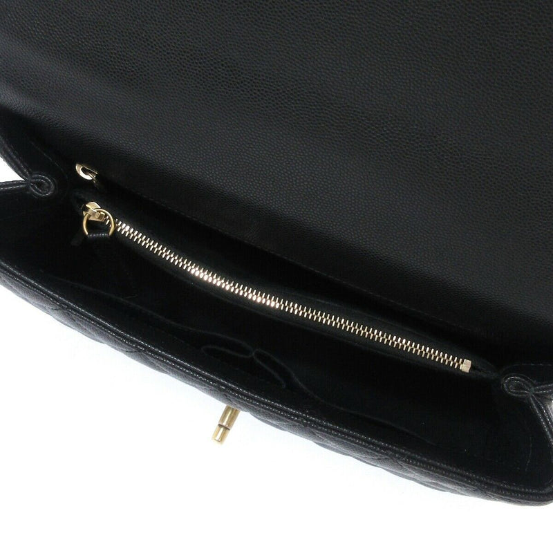 Coco Handle Medium Flap Bag Black