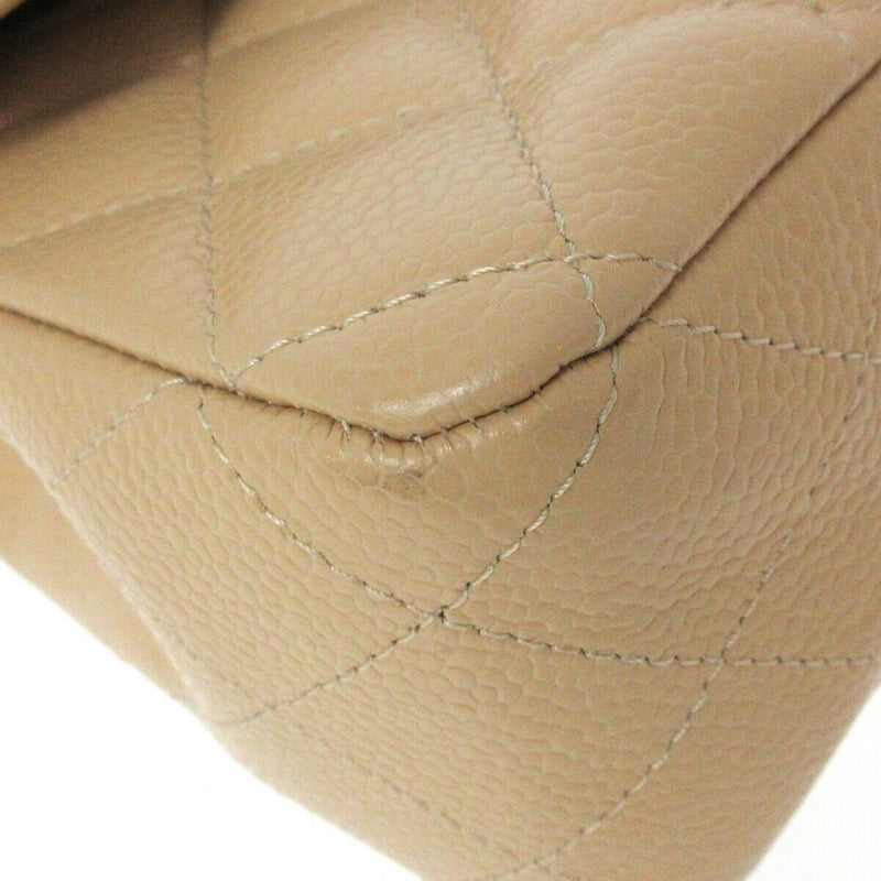 Classic Double Flap Caviar Medium Beige GHW
