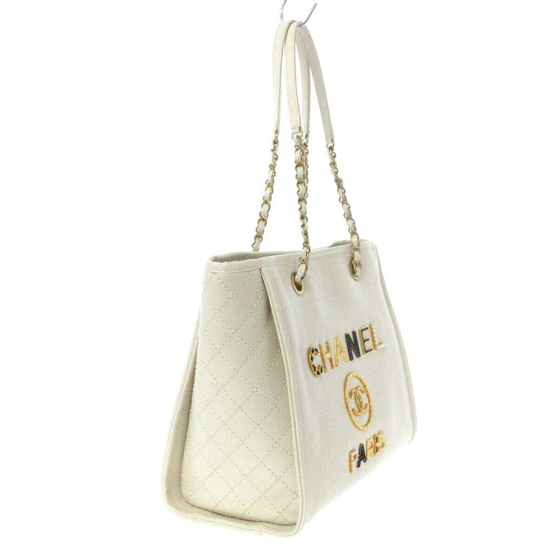 Charms Deauville Tote Leather Medium White GHW