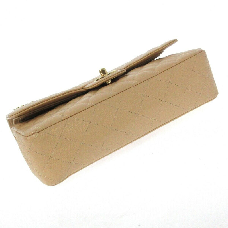 Classic Double Flap Caviar Medium Beige GHW