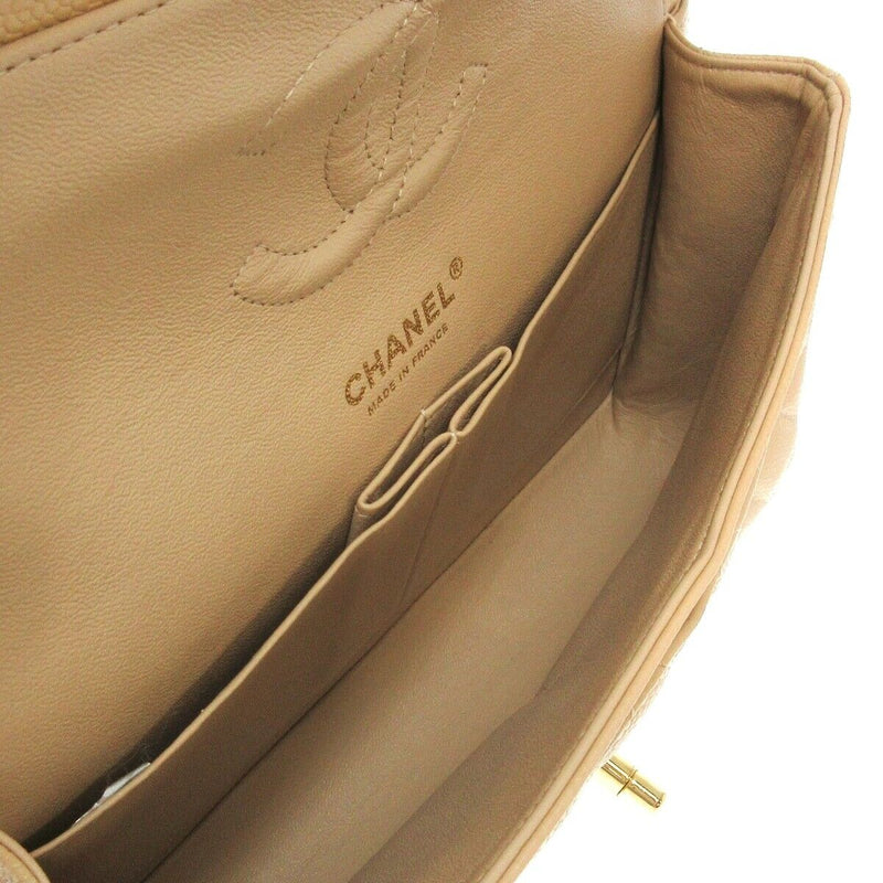 Classic Double Flap Caviar Medium Beige GHW