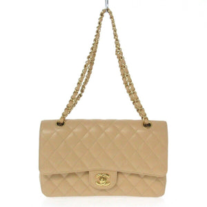 Classic Double Flap Caviar Medium Beige GHW
