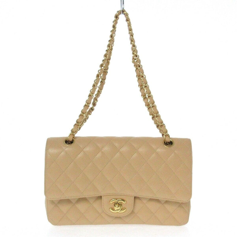 Classic Double Flap Caviar Medium Beige GHW