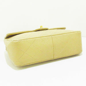 Vintage Lambskin Mini Square Flap Beige GHW