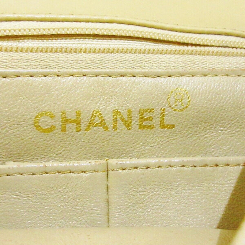 Vintage Lambskin Mini Square Flap Beige GHW