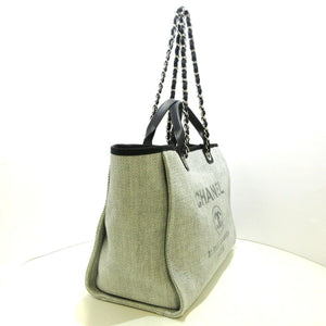 Deauville Raffia Tote Bag Light Grey