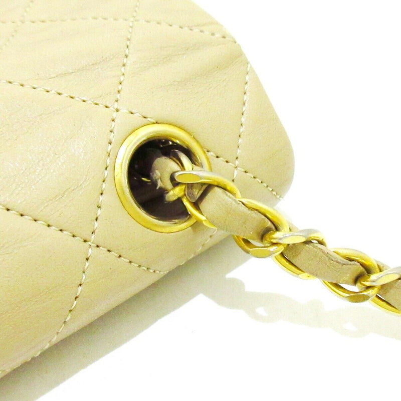 Vintage Lambskin Mini Square Flap Beige GHW