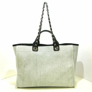 Deauville Raffia Tote Bag Light Grey