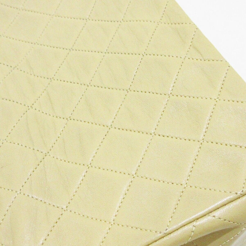 Vintage Lambskin Mini Square Flap Beige GHW