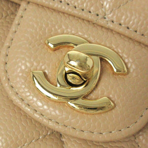 Classic Double Flap Caviar Medium Beige GHW