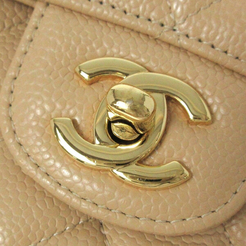 Classic Double Flap Caviar Medium Beige GHW