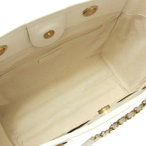 Charms Deauville Tote Leather Medium White GHW
