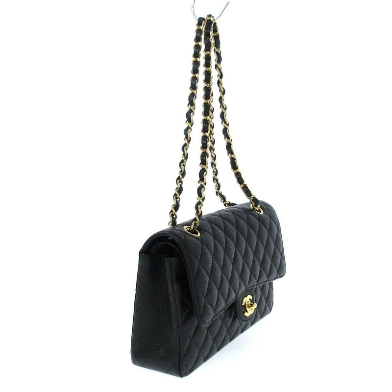 Classic Double Flap Caviar Medium Black GHW